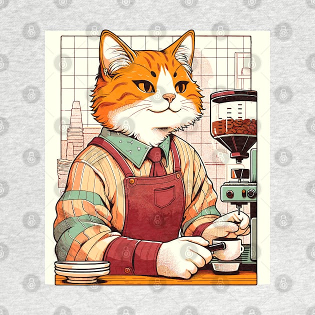 Cat barista making a coffee by TimeWarpWildlife